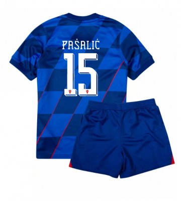 Kroatien Mario Pasalic #15 Borta Kläder Barn EM 2024 Kortärmad (+ Korta byxor)